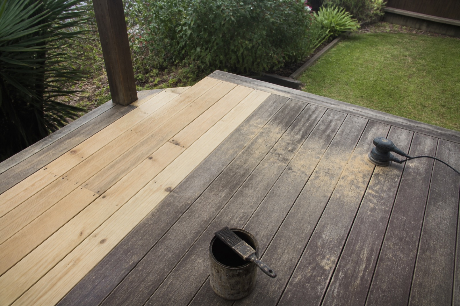 Deck board replacement and restain